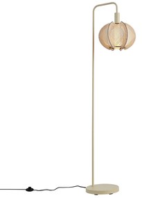 Lampa podłogowa Japandi beżowa z abażurem - GertieJapandi Oswietlenie wewnetrzne