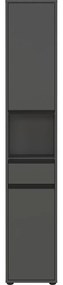 Antracytowa wysoka wąska szafka łazienkowa 33x181 cm Lemont – Germania