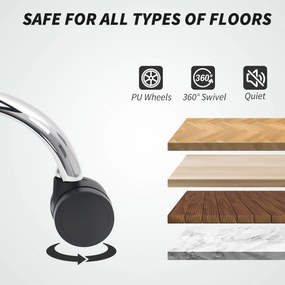 HOMCOM Fotel biurowy, wytrzymały do 150 kg, duży i wysoki, z ekoskóry PU, z miękką sprężynową poduszką, antracytowy | Aosom PL