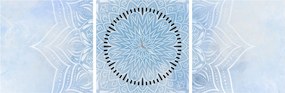 Obraz - Zimowa mandala (z zegarem) (90x30 cm)