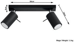 Halogenowy plafon LED czarny H6-W81