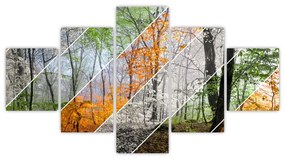 Obraz - Zmieniające się pory roku (125x70 cm)