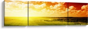 Obraz łąki ze świecącym słońcem (170x50 cm)