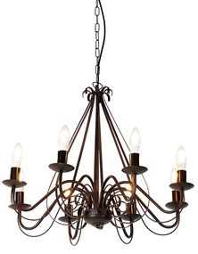 Inteligentny żyrandol rdzawo-brązowy 8-świateł z Wi-Fi B35 - Giuseppe Rustykalny / Vintage Oswietlenie wewnetrzne