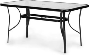 Stół ogrodowy 160x90 cm z otworem na parasol Tulum 094, czarny