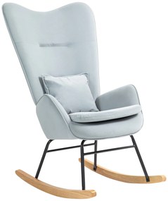 HOMCOM Fotel Bujany, Pokrycie w Aksamitnym Wykończeniu, z Poduszką Lędźwiową, Nośność do 120 kg, 67 x 85 x 112 cm, Jasnoszary