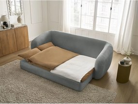 Ciemnoszara rozkładana sofa z tkaniny szenilowej 228 cm Neyo – Bobochic Paris