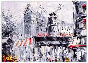 Obraz - Ulica w Paryżu, obraz olejny (70x50 cm)