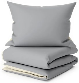 PrzytulneMieszkanie.pl PrzytulneMieszkanie.pl Bawełniana pościel MONOCHROMATIC kremowo-szara Rozmiar pościeli: 70 x 90 cm | 140 x 200 cm