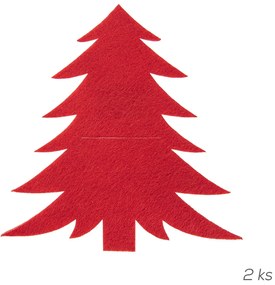 Kieszonka na sztućce Orion Stromek czerwona, 18 x18 cm, zestaw 2 sztuk