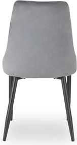 Zestaw Stół Okrągły Rozkładany HARRY 102-142 cm Dąb Artisan/Czarny i 4 Krzesła Tapicerowane BARI Szare Nowoczesne