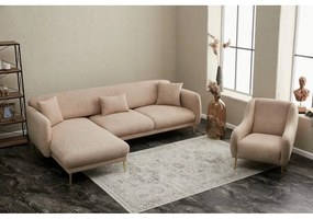Beżowy narożnik (lewostronny/z szezlongiem) Simena – Balcab Home