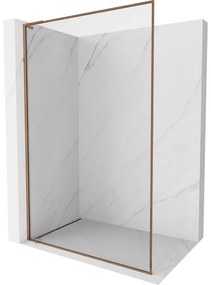 Mexen Kioto-F L ścianka prysznicowa Walk-in z ramką 110 x 202 cm, transparent 8 mm, różowe złoto - 800-110-174-60-00