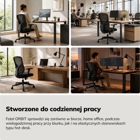 Fotel biurowy obrotowy czarny: ORBIT