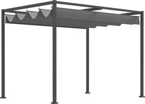 Nowoczesna Pergola Metalowa 3x2m z Dachem Przeciwsłonecznym - Pergola Szara 298x213cm, Idealna Ochrona dla Ogrodu i Tarasu | Aosom PL