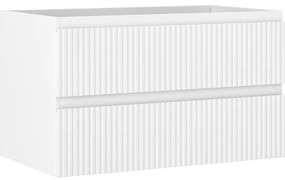 Mexen Rivel szafka łazienkowa podumywalkowa 80 cm, 2 szuflady, ryflowana , biała mat - 91A20-08047-2-BFF01