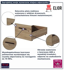 Modułowa szuflada pod łóżko dąb atisan  K7-B05