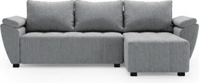 Rozkładana narożna sofa LIVARO 305x140 cm, jasnoszara, uniwersalna
