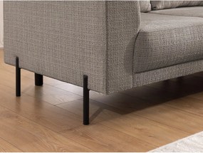 Szarobrązowy narożnik z tkaniny szenilowej (prawostronny/w kształcie litery L) Mauris – Ropez