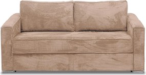 Kanapa 4-osobowa rozkładana typu express ze sztruksu taupe - Miejsce do spania 160 cm - Materac 18 cm - LORETO