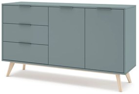 Szarozielona komoda 140x81x40 cm Pisco – Marckeric