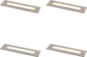 Zestaw 4 nowoczesnych reflektorów gruntowych stalowych 30 cm z LED IP65 - Eline