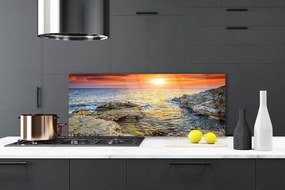 Szkło do Kuchni na Ścianę Odblask Słońca Na Falach