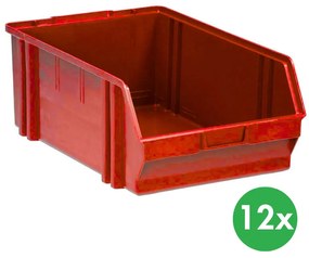 ArtPlast Plastikowe pojemniki BASIC, 305 x 480 x 177 mm, 12 szt., czerwone
