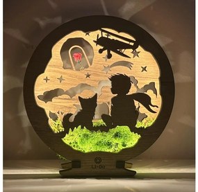 Li-Go 23634/DUB2 - LED Ściemnialna dekoracyjna lampa stołowa LED/12W/230V 20x22 cm dąb