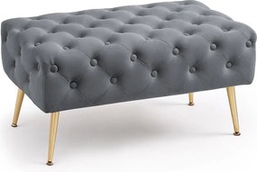 Ławka tapicerowana welurowa pikowana 80 cm MADRID Grafit