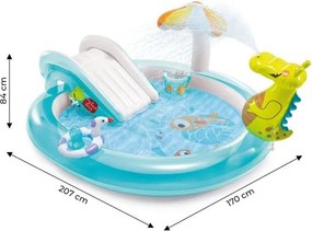 Dmuchany plac zabaw dla dzieci Intex 75 - basen ogrodowy ze zjeżdżalnią i fontanną
