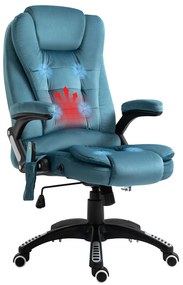 Vinsetto Fotel z masażerem fotel biurowy fotel do gier krzesło obrotowe Maksymalne obciążenie 120kg kolor niebieski | Aosom PL