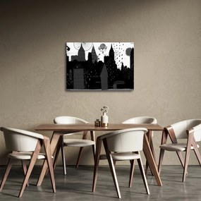 Obraz - Miasto z napisami i wzorami (70x50 cm)