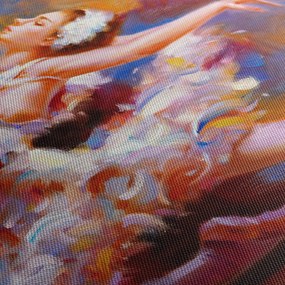 Obraz - Baletnica, malarstwo (z zegarem) (90x30 cm)