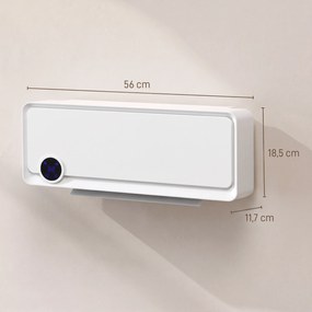 HOMCOM Nagrzewnica ścienna 2000W z pilotem, 3 tryby pracy, wyświetlacz LED, timer 12h | Aosom PL