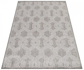 Dywan zewnętrzny Aruba Heksagon szary 60 cm x 100 cm