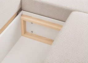 Minimalistyczny narożnik Elmas z funkcją spania oraz pojemnikiem na pościel