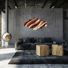 Obraz - Złoto - biała tekstura (125x70 cm)