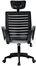 Fotel biurowy z oparciem z siatki Solar, kolor szary