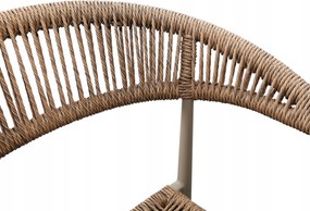 Krzesło Ogrodowe Beżowe 56x60x78 cm Plecione Sznurki Nowoczesne Wytrzymałe