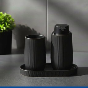 Czarny organizer łazienkowy ceramiczny Fablo – Wenko