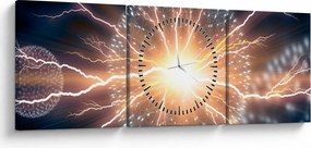 Obraz - Atom (z zegarem) (90x30 cm)