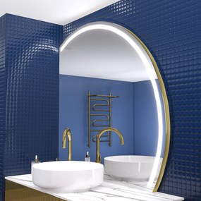 Lustro półokrągłe LED na ścianę półkole Q223