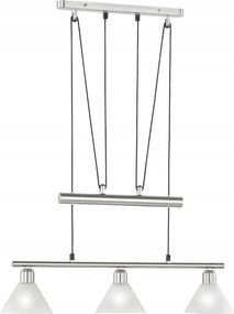 Lampa wisząca w kolorze srebra ze szklanym kloszem Stamina – Trio