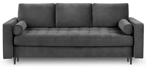 Ciemnoszara aksamitna rozkładana sofa Milo Casa Santo