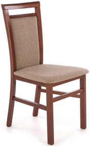 Klasyczne krzesło tapicerowane ciemny orzech + jasny brąz - Kensa 5X