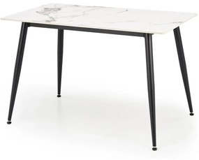 Stół EMILIO 120x80 biały marmur/czarny HALMAR