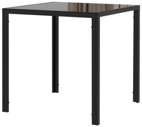 HOMCOM Kwadratowy stół jadalniany dla 4 osób, blat z hartowanego szkła, do kuchni i jadalni, 75 x 75 x 75 cm, Czarny