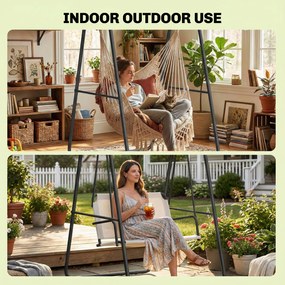 Outsunny Stojak na fotele wiszące, 150 kg nośności, do wnętrz i na zewnątrz, czarny | Aosom PL