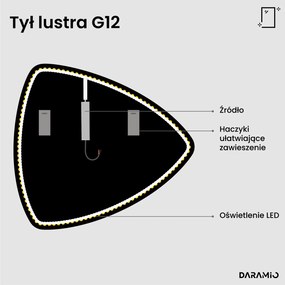 Nietypowe lustro łazienkowe z oświetleniem LED G12